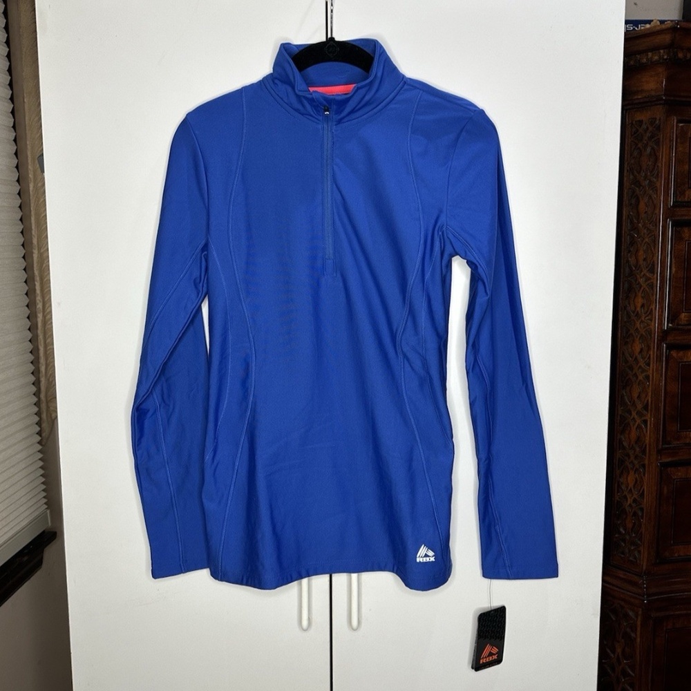 RBX Performance Pullover Quarter Zip Long Sleeve Running Womens Small Blue NEW